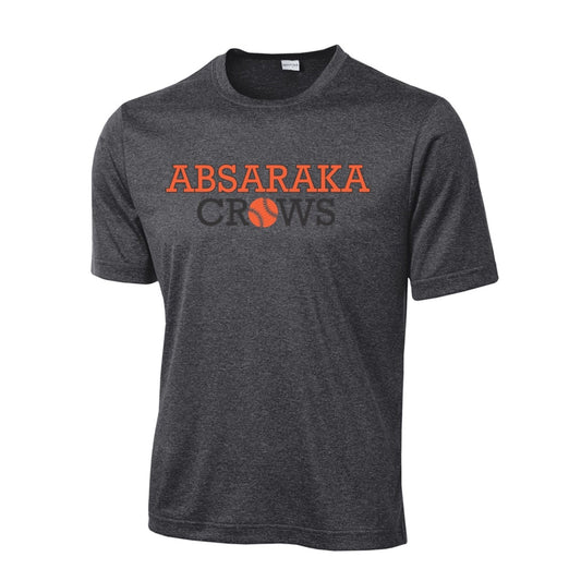 Absaraka Crows ORANGE or GREY Drifit Short Sleeve Tee - Youth & Adult